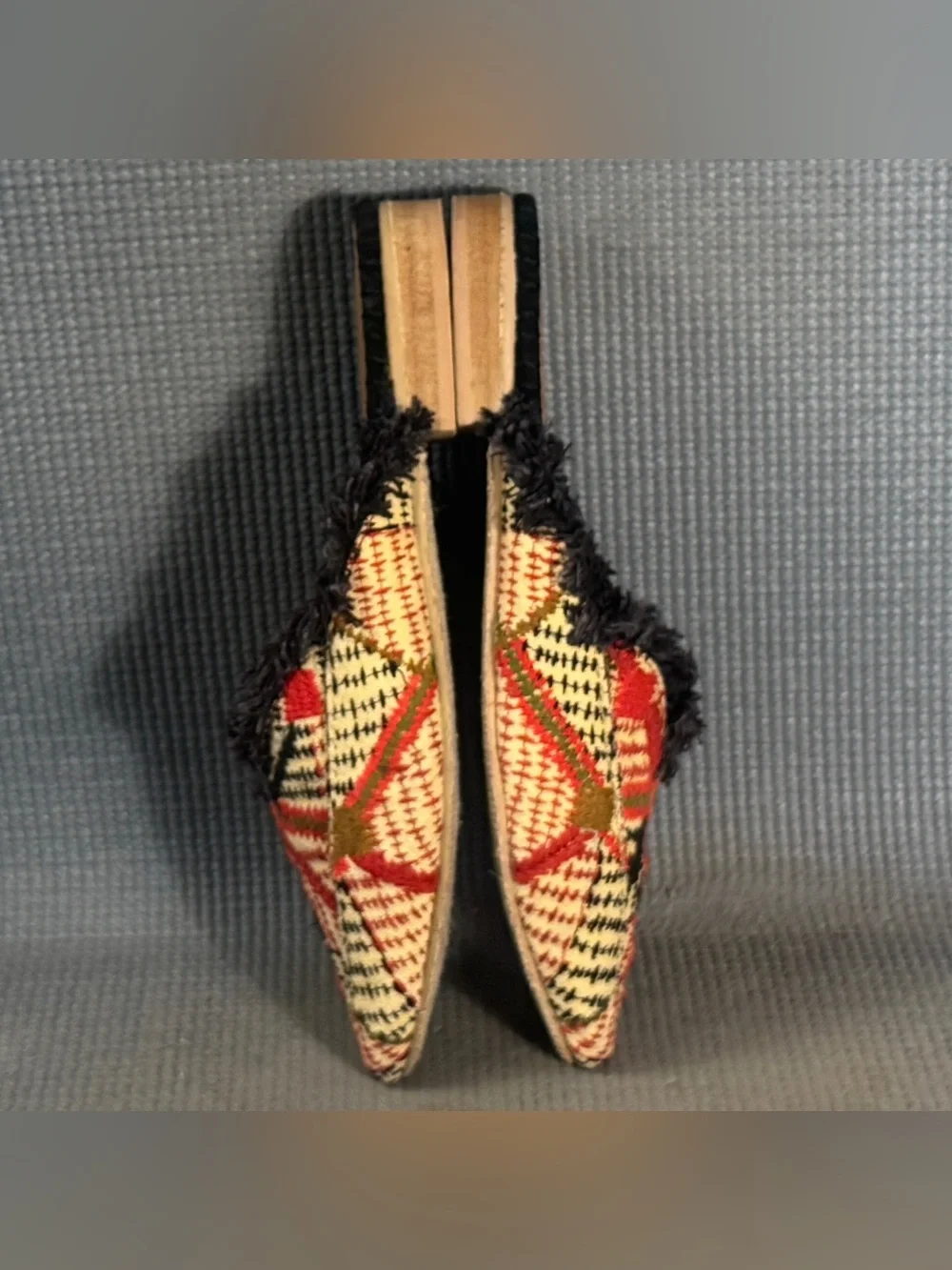 Free People Patterned New Port Fringe Flat Mules Women’s Size 6.5 US EU 37